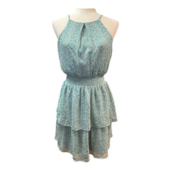 The General Good Floral Mini Dress~Size Small~Green Lined Ruffled Layers~L14 30 - Picture 2 of 12